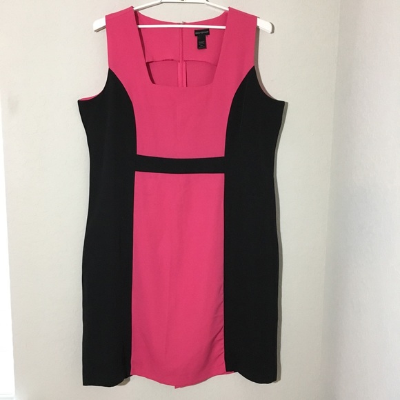 Ashley Stewart Dresses & Skirts - Ashley Stewart Illusion Sheath Dress Black Pink